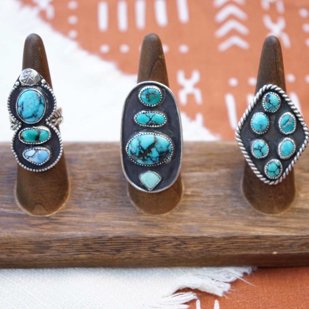 Elegant Nancy Golden Hills Turquoise Ring