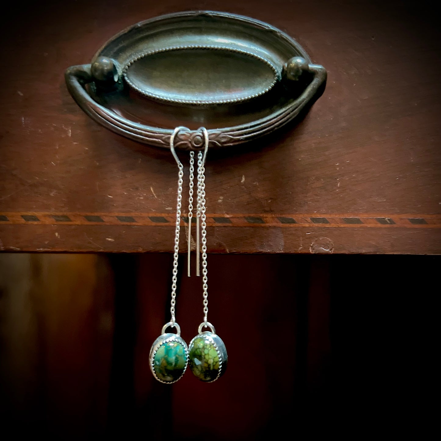 Threaders / Tibetan Turquoise Earrings