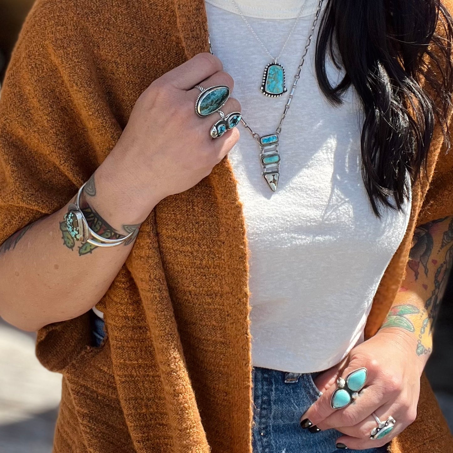 Cascadia Turquoise Hinge Necklace