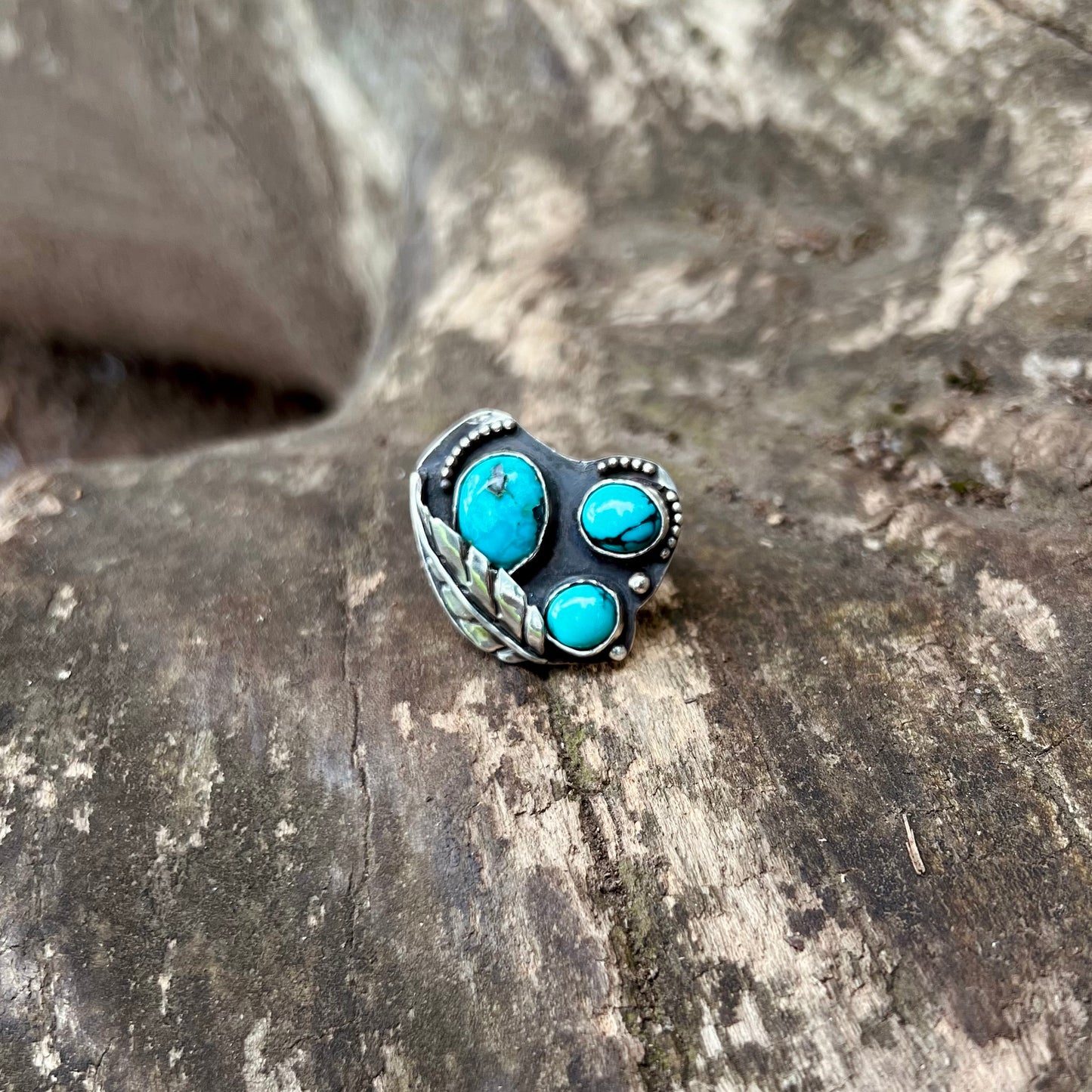 Flight Feather Turquoise Ring