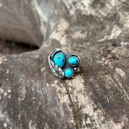 Flight Feather Turquoise Ring