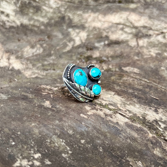 Flight Feather Turquoise Ring