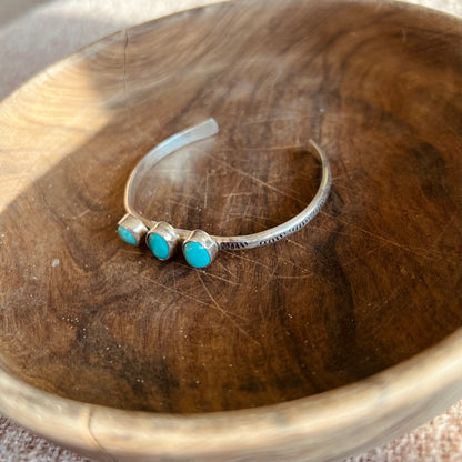 Chiquita Three Stone Turquoise Cuff Bracelet