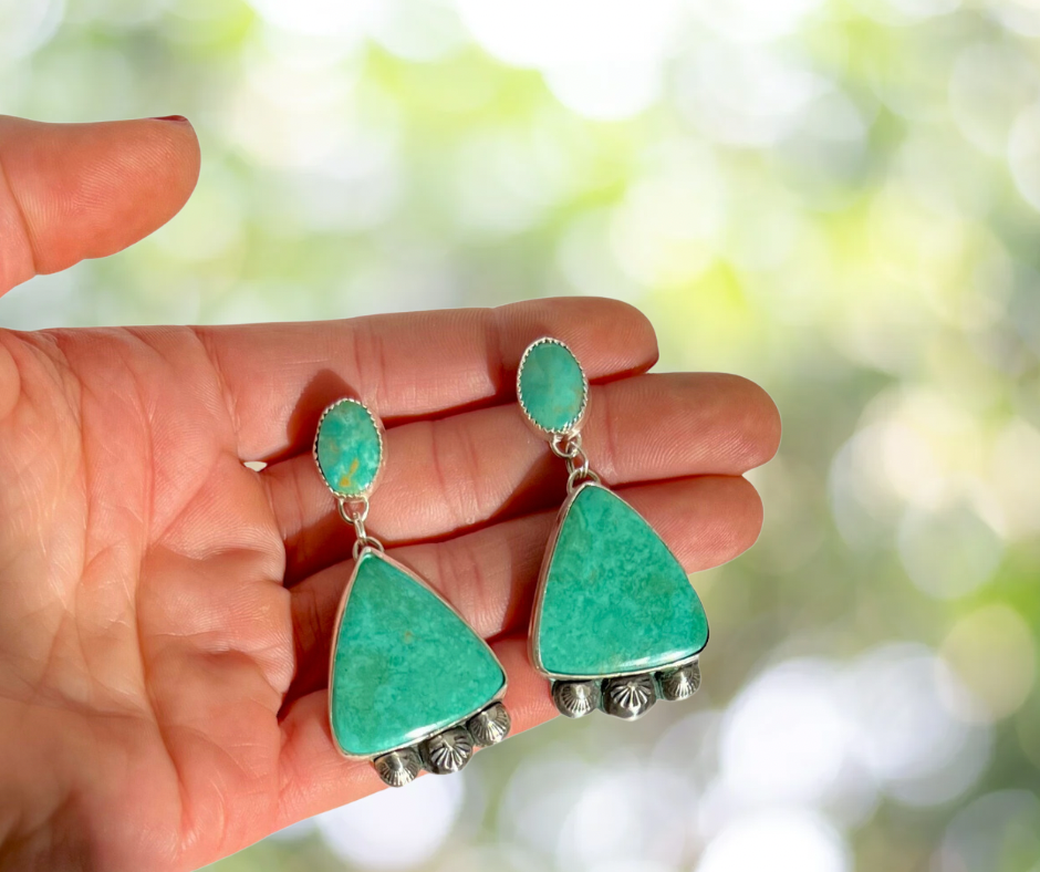 Triangle Dangle Turquoise Earrings